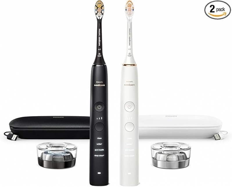 Philips Sonicare DiamondClean Connected 2‑Pack – 50% Off, 12 Modes, Travel Cases