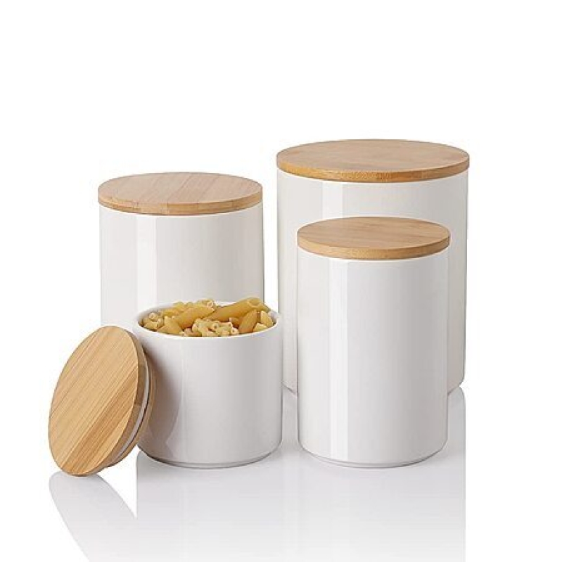 Sweejar 4‑Piece Ceramic Canister Set – Space‑Saving Kitchen Storage
