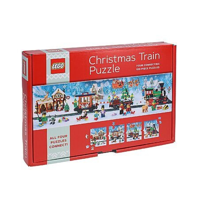 LEGO Christmas Train Puzzle – 4 Connected 100‑Piece Sets for $10.60 + Free Shipping