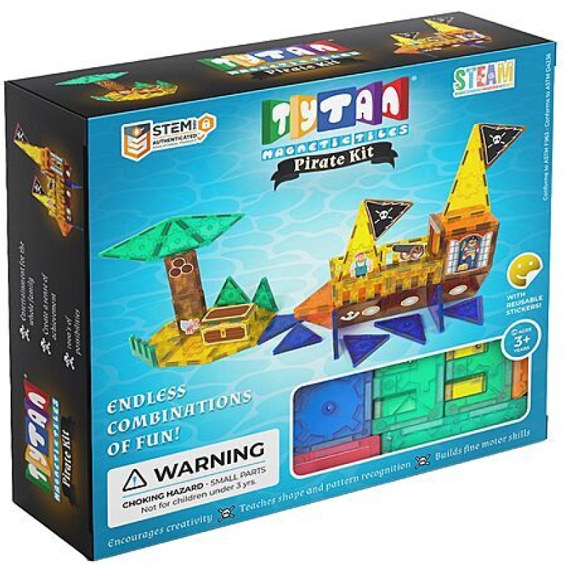 60-Piece Tytan Tiles Pirate Ship & Island Magnetic Building Set – $21.85 + Free Prime Shipping
