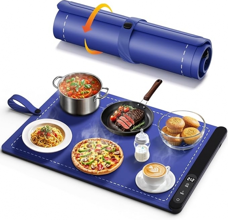 COODAM Electric Food Warming Mat – Rollable Silicone Tray, 6 Temps, $9.99 (67% Off)